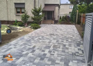 Elegancki podjazd brukowany kostką betonową, żory