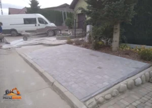 Elegancki podjazd brukowany kostką betonową, żory