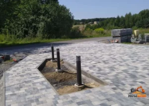 Elegancki podjazd brukowany kostką betonową, rybnik