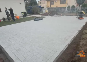 Elegancki podjazd brukowany kostką betonową, rybnik